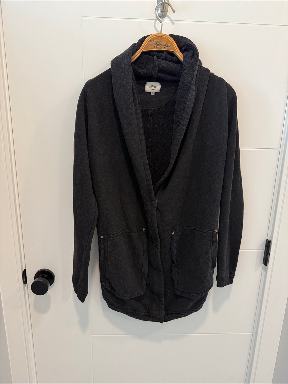 Wilfred Black Knit Hooded Cardigan size XS
